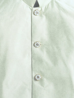 Ahhaaaa Boys Jacquard Sherwani Set | Gold, Pink, Green | Ethnic Party Wear 2-11Y