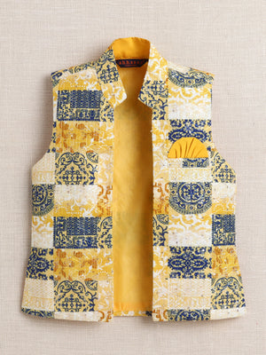 Ahhaaaa Boy's Festive Kurta Jacket Set | Printed Nehru Jacket w/Kurta Pyjama | Ethnic Kids Party Wear | Traditional Indian Outfit