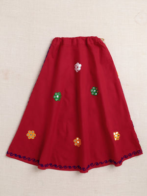 Ahhaaaa "Vibrant Vibes" Ghagra Choli for Little Girls | Kids' Embroidered Ghagra Choli Set with Dupatta