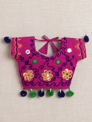 Ahhaaaa "Vibrant Vibes" Ghagra Choli for Little Girls | Kids' Embroidered Ghagra Choli Set with Dupatta