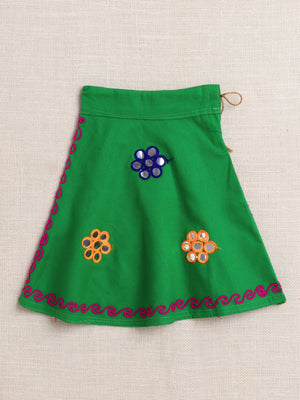 Ahhaaaa "Vibrant Vibes" Ghagra Choli for Little Girls | Kids' Embroidered Ghagra Choli Set with Dupatta