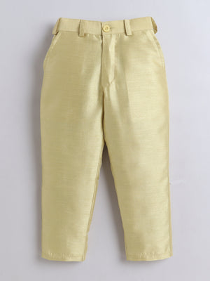 Ahhaaaa Boy's Ethnic Cotton Silk Blend Nehru Modi Jacket Kurta & Pyjama Set for Boys|Sequin Embellished Ethnic Set|Ideal for any Festivals/Weddings Occasion