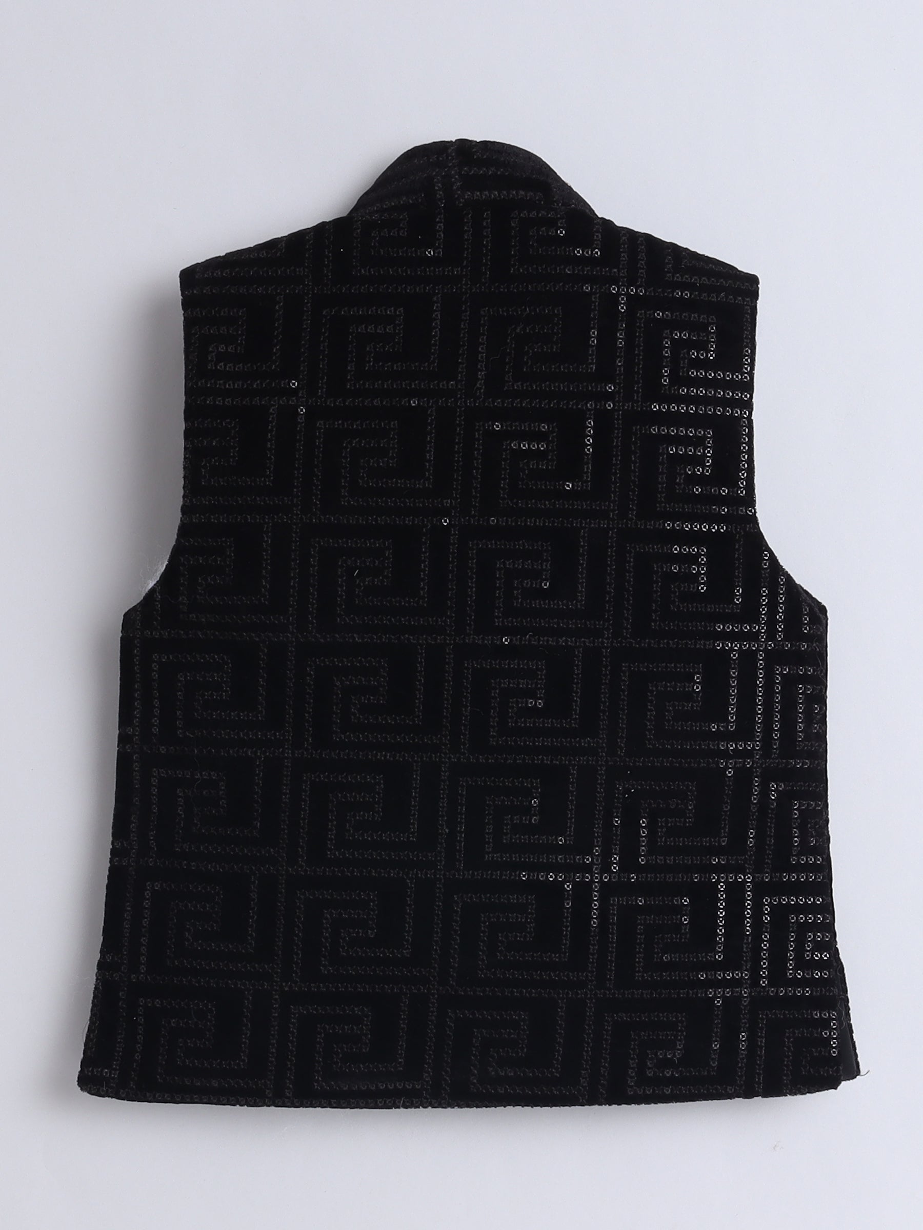 Ahhaaaa Boy's Sequin Embellished Work Waistcoat ,Velvet Sherwani Set|Ideal for any Festivals and Cultural Occasion