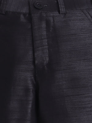 Ahhaaaa Boy's Velvet 3-Piece Indo-Western Set|Kids Sequin Embellished Work, Velvet Sherwani Set