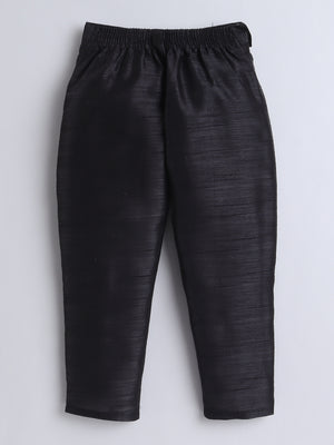 Ahhaaaa Boy's Velvet 3-Piece Indo-Western Set|Kids Sequin Embellished Work, Velvet Sherwani Set