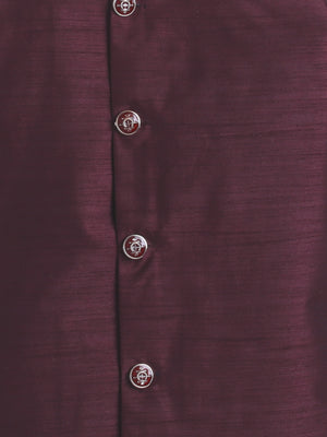 Ahhaaaa Boy's Velvet 3-Piece Indo-Western Set|Kids Sequin Embellished Work, Velvet Sherwani Set