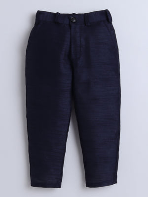 Ahhaaaa Boy's Velvet 3-Piece Indo-Western Set|Kids Sequin Embellished Work, Velvet Sherwani Set