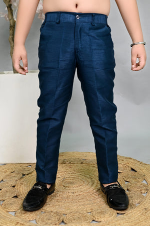 AHHAAAA Boys Velvet Embroidered 2-Piece Sherwani Set with Solid Pajama Pants – Elegant Traditional Outfit for Kids|573|