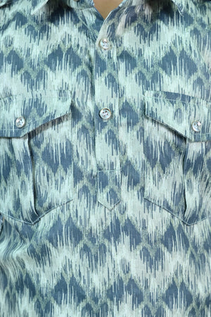 Ahhaaaa Floral Boys' Pathani Kurta Pajama Set - Eid & Ramadan Festive Wear for Kids