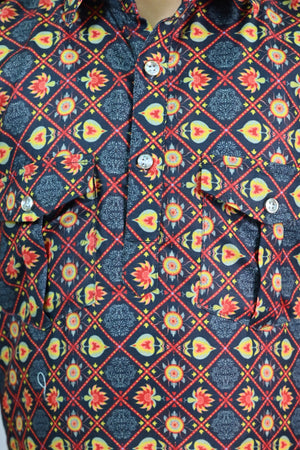 Ahhaaaa Floral Boys' Pathani Kurta Pajama Set - Eid & Ramadan Festive Wear for Kids