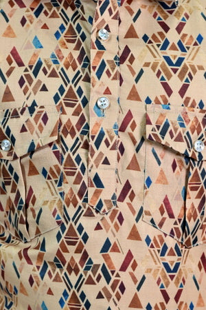 Ahhaaaa Floral Boys' Pathani Kurta Pajama Set - Eid & Ramadan Festive Wear for Kids