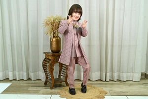 Ahhaaaa Heritage Charm Sequin-Embellished Silk Sherwani for Boys | Festive & Wedding Ethnic Outfit