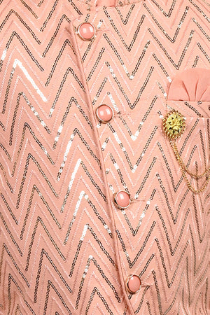 Ahhaaaa Kids Bollywood Style Print Indo-Western Sherwani Set For Boys