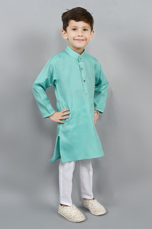Ahhaaaa Kids Ethnic Cotton Silk Blend Boys Kurta Pyjama Set