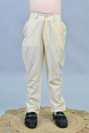 Ahhaaaa Kids Ethnic Jacquard Floral Printed Indo-Western Sherwani Set for Boys