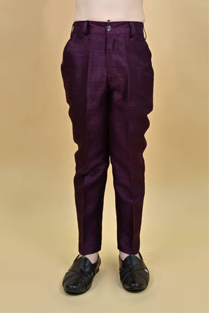 Ahhaaaa Kids Ethnic Jacquard Sequin Print Indo-Western Sherwani Set with Maala for Boys