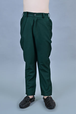 Ahhaaaa Kids Ethnic Jacquard Silk Floral Print Indo-Western Sherwani Set for Boys