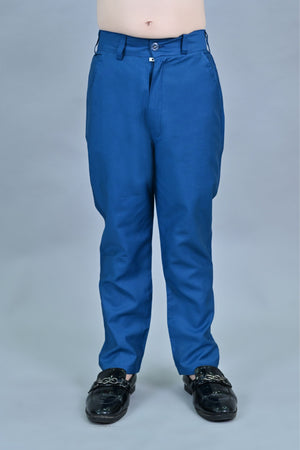 Ahhaaaa Kids Ethnic Jacquard Silk Floral Print Indo-Western Sherwani Set for Boys