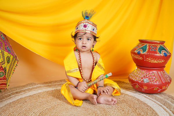 For Baby Boy Rama Krishna Fancy Dress Krishna Dress For Kids, Baby Krishna Dress For Janmashtami With