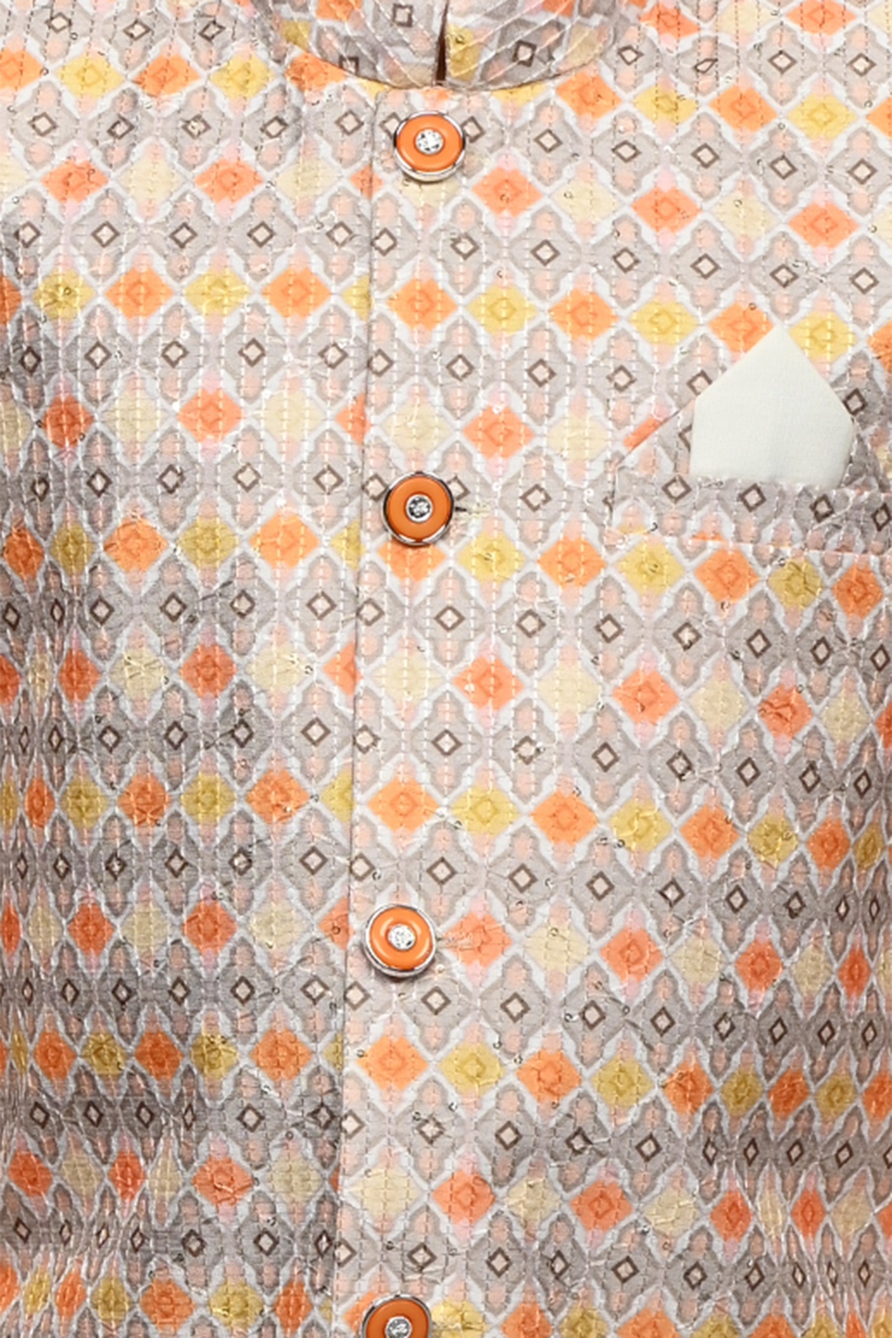 Ahhaaaa Kids Ethnic Silk Blend Indo-Western Sherwani Set For Boys 491