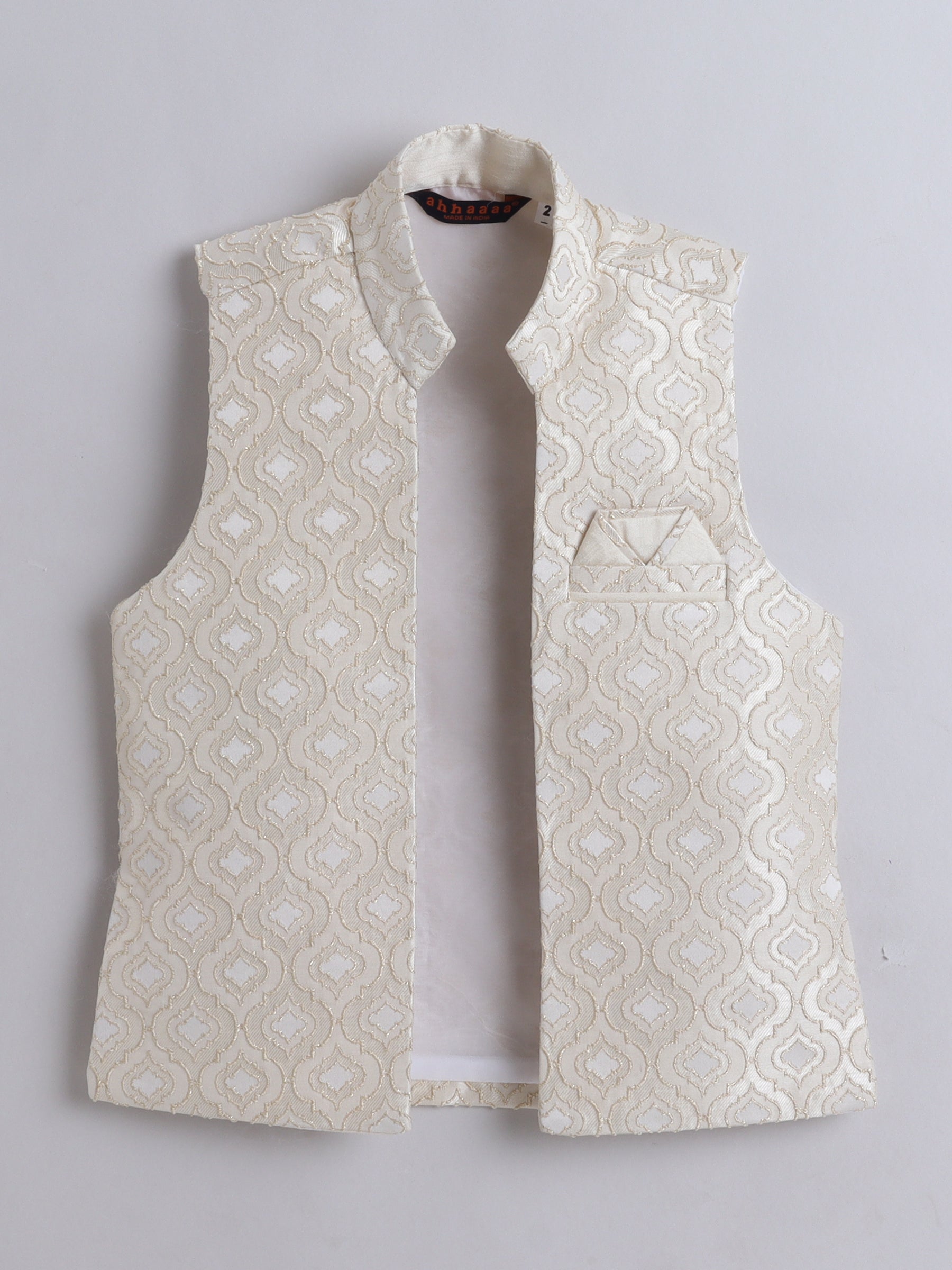 Ahhaaaa Kids Indian Ethnic Waistcoat Silk Kurta Pyjama Set Bollywood Style Wedding Ethnic for Boys