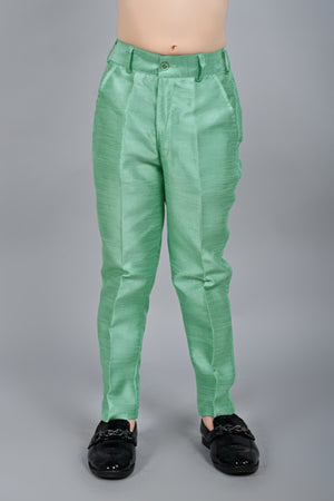 Ahhaaaa Kids Sequin Embedded Indo-Western Kurta, Pajama and Waistcoat Set for Boys