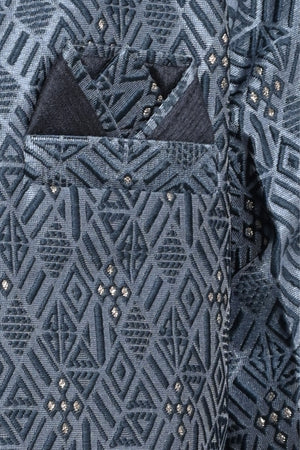 Ahhaaaa Kids Sequin Embedded Indo-Western Set, Kurta, Pajama and Waistcoat Set for Boys