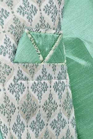 Ahhaaaa Kids Sequin Embedded Indo-Western Kurta, Pajama and Waistcoat Set for Boys