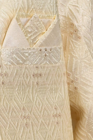 Ahhaaaa Kids Sequin Embedded Indo-Western Set, Kurta, Pajama and Waistcoat Set for Boys