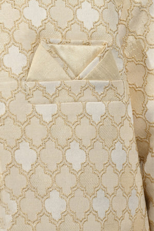 Ahhaaaa Kids Zari Work Indo-Western Kurta, Pajama and Waistcoat Ethnic Set For Boys