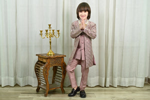 Ahhaaaa Royal Prince Sequin Embroidered Silk Blend Sherwani for Boys | Wedding & Festival Ethnic Wear