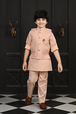 Ahhaaaa Traditional Indian Wear Bollywood Indo-Western Sherwani for Boys Pink