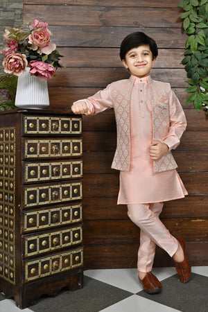 Ahhaaaa Traditional Party Wear Bollywood Style Indo-Western Sherwani for Boys Pink