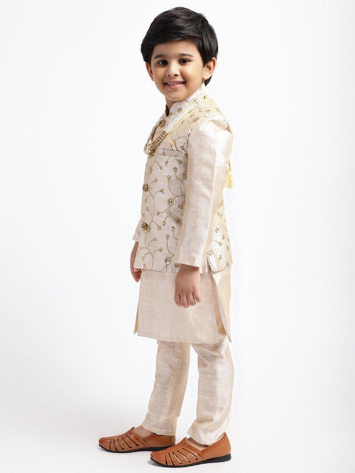 Ahhaaaa Boys' Banarasi Silk Clothing Set (Sherwani) - ahhaaaa.com