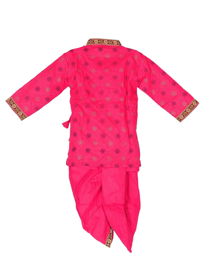 Ahhaaaa Cotton Pintex Print Krishna Dress Kurta with Dhoti Pant for Boys - ahhaaaa.com