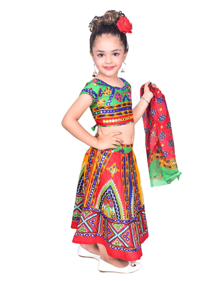 Ahhaaaa Kids Ethnic Cotton Blend Radha Dress Lehenga Choli Chania Choli Set Baby Girls - ahhaaaa.com