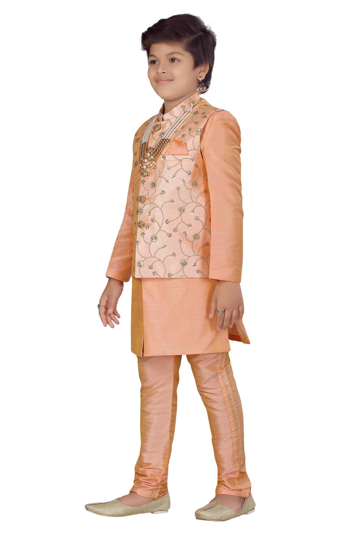 Ahhaaaa Boys' Banarasi Silk Sherwani (Clothing Set) - ahhaaaa.com