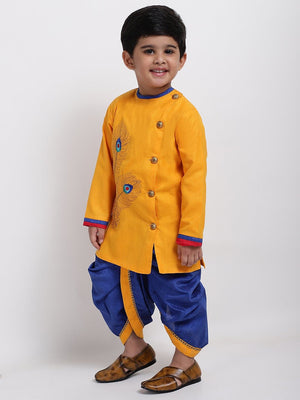 AHHAAAA Boy's Ethnic Festive Cotton Kurta and Dhoti Pant Set