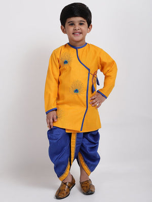 AHHAAAA Boy's Ethnic Festive Cotton Kurta and Dhoti Pant Set