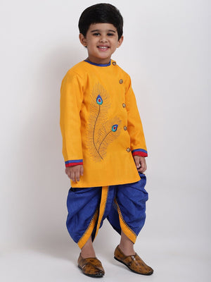 AHHAAAA Boy's Ethnic Festive Cotton Kurta and Dhoti Pant Set