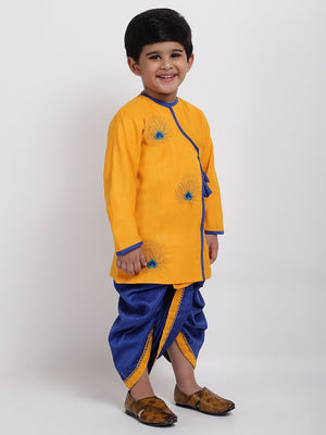 AHHAAAA Boy's Ethnic Festive Cotton Kurta and Dhoti Pant Set