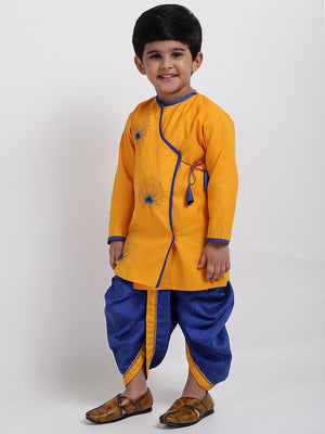 AHHAAAA Boy's Ethnic Festive Cotton Kurta and Dhoti Pant Set