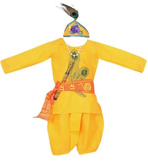 Ahhaaaa Cotton Kids Ethnic Dress Kurta with Dhoti Pant for Boys Yellow