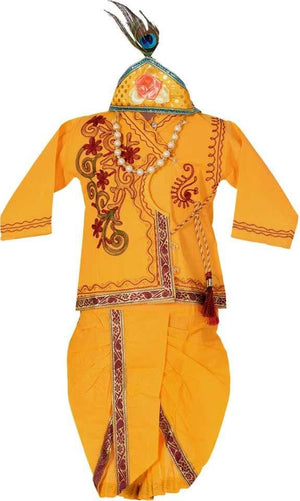 Ahhaaaa Cotton Krishna Dress Harmonium Dhoti with Handicraft Kurta for Boys