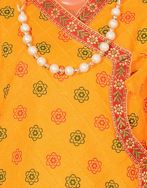 Ahhaaaa Cotton Pintex Print Krishna Dress Kurta with Dhoti Pant for Boys