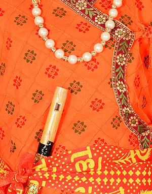 Ahhaaaa Cotton Pintex Print Krishna Dress Kurta with Dhoti Pant for Boys