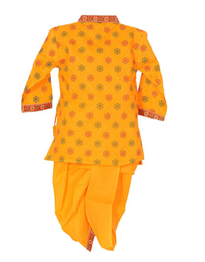 Ahhaaaa Cotton Pintex Print Krishna Dress Kurta with Dhoti Pant for Boys