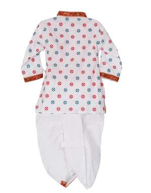 Ahhaaaa Cotton Pintex Print Krishna Dress Kurta with Dhoti Pant for Boys