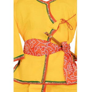 Ahhaaaa Cotton Yellow Krishna Dress Dhoti Kurta For Baby Boys