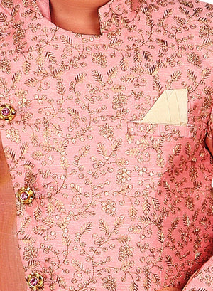 Ahhaaaa Ethnic Handwork Embroidery Sherwani Set For Boys